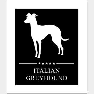 Italian Greyhound Dog White Silhouette Posters and Art